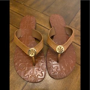 Tory Burch leather flip flops